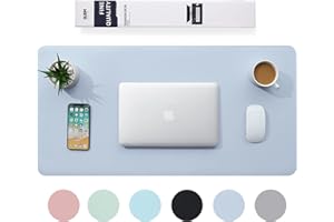‎BUBM BUBM Multifunktionales Office Mauspad, 80 x 40 cm wasserdichte Schreibtischunterlage aus PU-Leder,Ultradünnes Mousepad,rutschfeste Schreibtischmatte, für Büro und Zuhause-Blau