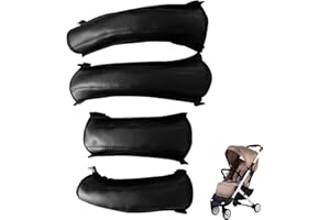 JINGLING 4 Copri-Maniglie per Passeggino, in Pelle PU, per Passeggino, con Chiusura Lampo, Accessori per Passeggino, Protezione Maniglia Impermeabile e Antipolvere