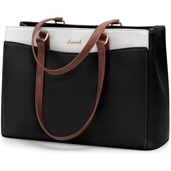 MOSISO Laptop Tote Bag For Women - Large Capacity PU Leather Shoulder Bag For 15-15.6 Inch Laptops-338410
