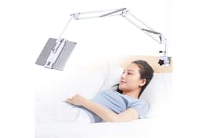 SAMHOUSING Regulowany stojak na tablet, składany stojak na tablet do łóżka, aluminiowy, uniwersalny, elastyczny uchwyt na tablet z obrotem o 360 stopni, do iPada/iPhoneX/iPada Pro/N-Switch lub innych urządzeń