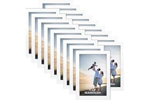 EYMPEU Juego de 18 Marcos de Fotos 10x15 cm, Blanco Marco Fotos 10x15 para Colgar en la Pared o Sobre la Mesa