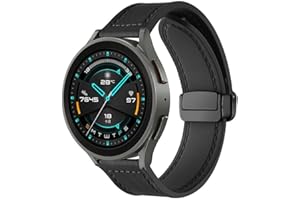 FiiMoo Skórzany pasek kompatybilny z Garmin Venu Sq 2/Venu 2 Plus/Garmin Vivoactive 5/Forerunner 245, 20 mm, zapasowy pasek, silikonowe paski magnetyczne do Garmin Forerunner 165