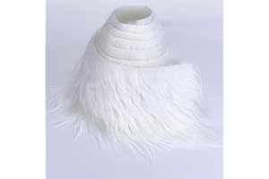 RHZXD Faux Fur Fabric, White Fur Fabric, 5x150cm Fluffy Craft Fur, Faux Fabric for Toy, Making White Felt Fur, Christmas, DIY Craft Decoration