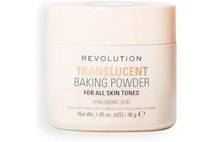 REVOLUTION BEAUTY LONDON Revolution Loose Baking Powder, Makeup Setting Powder for a Luminous Finish, Absorbs Shine & Excess Oils, Vegan & Cruelty-Free, 30g, Translucent
