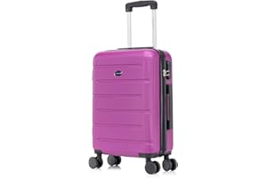 Aerostar 20” Lightweight Small Hard Suitcase Cabin Hand Luggage 4 Spinner Wheels Carry On 55x35x20 | Accepted on All Airlines easyjet, RyanAir, British Airways, Emirates & More (Purple, 35 Litre)