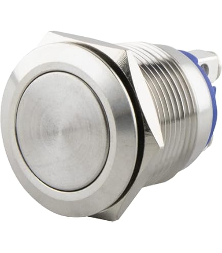 SeKi Pulsante A Pressione In Acciaio Inox, 22 Mm, A Forma Di Testa Sporgente, Attacco A Vite; Pulsante Campanello - Foto 10