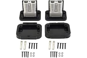 NIKJEBDF For Anderson Socket Panel Bracket, Flush Mount Bracket Panel Cover for Caravan Anderson Plug Connector, 50A Panel With Cover + Plug-2pcs