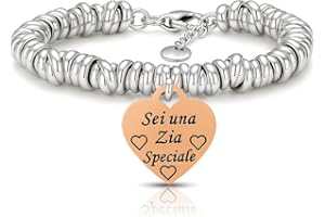 SAGA GIOIELLI Bracciale Donna con Scritte, Pensieri e Parole, Idea Regalo Amica Speciale, Sorelle, Mamma, Nonna, Nodini Intrecciati e Ciondolo, Regali Portafortuna