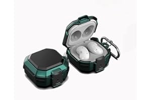 GOKEN Etui na słuchawki do Samsung Galaxy Buds Live / Buds2 / Buds Pro / Buds2 Pro, trwały materiał TPU i PC z karabińczykiem dla odporności na zarysowania i uderzenia oraz bezpiecznego zamka,