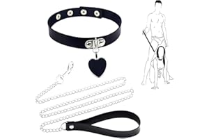 JYNVO Punk Choker Ajustable Collier Ras Du Cou en Cuir PU Noir avec Chaîne Collier Ras Du Cou avec Anneau en O pour Homme Femmes Collier Ras Du Cou Gothique pour Halloween Cosplay Saint-Valentin