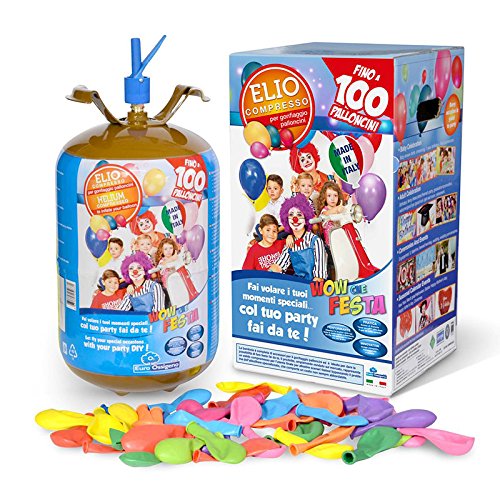 comprare on line Bombola gas elio per gonfiare 100 palloncini + 100 palloncini multicolore - Festa Compleanno Matrimonio Laurea prezzo