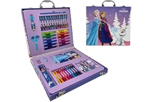 CARTOON Valigetta colori Frozen Disney scatola per bambini completa di colori articoli di cancelleria stickers
