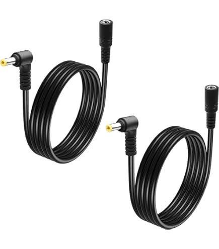 GINTOOYUN DC4017 Power Extension Cable 22 AWG DC 4mm x 1.7mm Right Angle Power Adapter Cable for PSP, Cameras, Electric Toothbrushes etc. (4.9 FT) (1.5m
