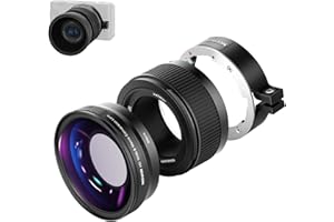 NEEWER Obiektyw szerokokątny kompatybilny z aparatem Sony ZV1, 2 w 1, szerokokątny obiektyw HD 18 mm i 10-krotny dodatkowy obiektyw makro z rurką przedłużającą, bagnetowy adapter soczewki, ściereczka