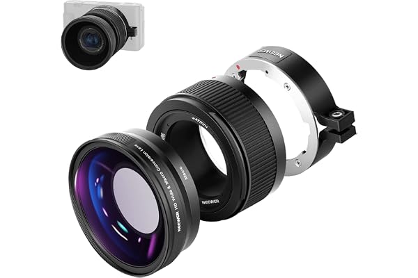 NEEWER Objectif Grand Angle Compatible avec Appareil Photo Sony ZV1, 2 en 1, Grand Angle HD 18 mm et Objectif supplémentaire Macro 10x avec Tube d'extension, Adaptateur de lentille à baïonnette,