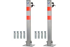 Crystals Heavy Duty Key Lockable Folding Parking Barrier Car Park Security Driveway Bollard Post Pole with 3 Keys (2)