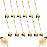 12 Pieces Gold Coffee Spoons - Small Stainless Steel Spoons for Coffee and Cake - Classic Style
