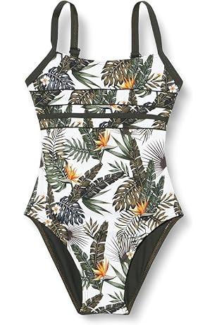 Maillot De Bain Une Pièce HAUTE PRESSION Fille - Motif Tropical, Taille 14-16 Ans | Polyamide/Elasthanne