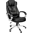tectake® Office Chair with Faux Leather Cover & Extra-Thick Padding, Ergonomic Desk Chair with Headrest & High Backrest, Heig