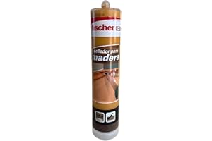 Fischer - Mastic d'étanchéité pour bois, adhésif et vernis élastique et flexible, sans silicone ni solvant, idéal pour le travail du bois, 300 ml