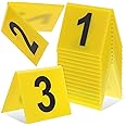 PRETYZOOM Crime Scene Decorations 15Pcs Evidence Markers Crime Scene Markers Tents 1-15 Crime Scene Numbers Evidence Number Cards, 15 Yellow Evidence Markers