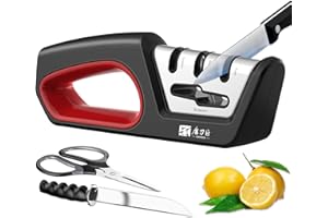 TAIDEA Aiguiseur de Couteaux Professionnel 4 en 1 - Pour Couteaux et Ciseaux de Cuisine | Affûtage Précis Lames Lisses