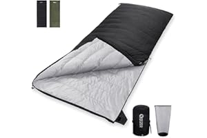 QEZER Down Sleeping Bag,0 Degree C Warmer Rectangular Sleeping Bag for Adults and Teens Backpacking, Hiking and Camping,Warehouse Outdoor and Indoor,Fill 1000g down