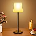 Suright Rechargeable Cordless Table Lamp, Dimmable LED Desk Lamp 3 Colors, Touch Control Battery Operated Table Lamp, IP54 Waterproof Bedside Lamp for Dining, Bedroom, Living Room, Camping, Party, Bar