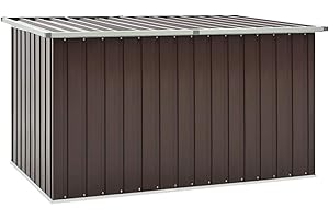 Capwee Baule da Esterno Metalli Cassapanca Contenitore da Esterno Cassapanca Contenitore Box Porta Attrezzi Bauli Contenitori Baule da Interno-Marrone-171 x 99 x 93 cm