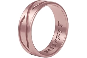 Rinfit Silicone Wedding Rings for Men & Women - 1/4/5/6 Bands Pack - Comfortable Durable Wedding Ring Replacement - Matching Sets. U.S. Design Patent