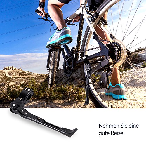 amarey faltbarer Seitenständer einstellbarer Fahrrad Ständer Universal Fahrradständer mit Anti-Rutsch Gummi Fuß Aluminiunlegierung für Mountainbike, Rennrad, Fahrräder und Weitere Schwarz - 7