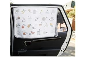 MAGNET SUN SHADE Cortina magnética para coche para ventana lateral de bebé, niños, protección contra el sol y los rayos UV (Be-Awesome Bear)
