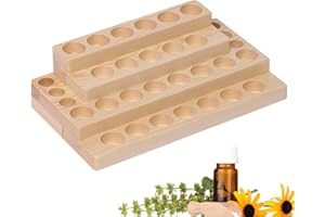 Holzsammlung Ätherisches Öl Display Ständer, 30 Löcher Aromatherapie Öle Hölzern Tragen Gestell Halter Organisator Multifunktions Geschenk für Nagellack, Duftöle, Lippenstift und Parfümlagerung #5