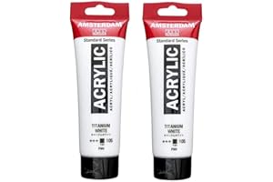 Royal Talens Amsterdam Peinture Acrylique 120 ML Blanc de Titane 2pcs