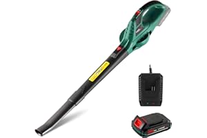 POSENPRO Akumulatorowa dmuchawa do liści, elektryczna dmuchawa do liści 130 MPH 20 V do pielęgnacji trawników, akumulatorowa dmuchawa do liści do odśnieżania z akumulatorem 2,0 Ah i ładowarką