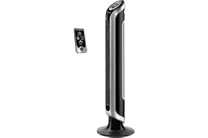Rowenta Eole Infinite, Ventilador de Torre Potente, Temporizador de hasta 8 horas, 3 Velocidades, Mando a Distancia, Apagado Automático, Moderno, Bajo Consumo Energético, Sin Aspas, Negro VU6670