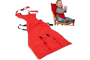 ONATISMAGIN Sièges de chaise haute portables pour bébé, Housse de Siège pour Chaise Haute Toddler, harnais de voyage pour bébé avec ceinture à sangles réglables pour tout-petits mangeant (Rouge)