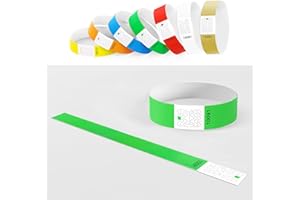 BKSAI 100 Pulseras de Entrada Pulseras de Seguridad Pulseras Identificativas para Eventos Banda de Control Imprimir en DIN A4, imprimible, plantilla de impresión