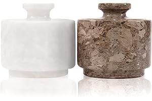 MARBLOUS KRAFTS Saliera in marmo con coperchio, 3" bianco e contenitori per sale e pepe celtici oceanici Casa e cucina, Sale e zucchero, Ciotole per il sale, Decorazioni per la tavola della cucina