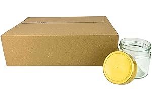 BIENEN SCHMIDT 60 x Neutral Screw Jars 250 g Honey Jar with Golden Lid without Label Honey Neutral Glass