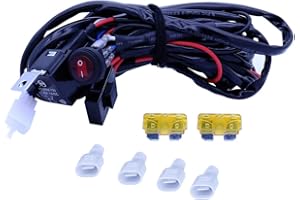 WANYIG 3M Cablaggio Fendinebbia con Interruttore 12V 40A Kit 180W Cavi Fendinebbia Cablaggio Auto On-Off Interruttore per Barra LED Fuoristrada per Barra Cabina Barca-ATV Camion SUV e Moto