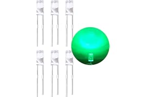 LEDWEKEI (Verde 160 gradi) 120pcs 3 mm Bi-pin LED Light Emitting Diode, lampada LED ad alta luminosità, potente lampadina componenti elettronici