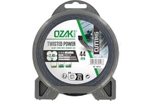 GREENSTAR OZAKI Cutting Fil nylon hélicoïdal Twisted power ø 2,4 mm x 44 m4 m, Noir