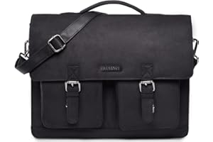 LEABAGS Bolso para hombres y mujeres | Bolsa de portátil de cuero genuino 15" | Bolso bandolera con correa | Bolso de hombro | Bolsa mensajera | Bolsa de trabajo | Bolsa de profesor