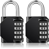 ZHEGE Gym Numeric Locker, Combination Padlock (2, Black) | Numeric Padlock for Door, Outdoor Fence, Garden, School, Gym, Tool