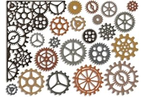 ‎SIZZIX Sizzix Thinlits Die Set 22PK-Gearhead by Tim Holtz, Carbon Steel, Multi-Colour, 19.1 x 14.5 x 0.5 cm