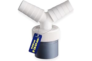 Podwójne Złącze Rury Odpływowej do Pralki i Zmywarki z Wlotem Ø 18-24 mm i Wylotem do Rury DN40 Złącze Węża Spustowego Y Gwarancja 10 Lat - MONTERAL