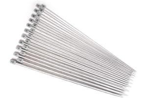 byou Ferri da Maglia,Ferri Maglia in Acciaio Inossidabile 11 Paia 35cm Singolo Appuntito Kit con Aghi Cassa del Sacchetto per Maglioni Pizzo2.0, 2.5,3.0, 3.5, 4.0, 4.5, 5.0, 5.5, 6.0, 7.0,8.0mm