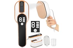 Gaethra Mini Fer À Repasser De Voyage 1190 W, Petit Fer À Repasser Voyage Portable Pliable avec Affichage LED et Vapeur à 4 Niveaux, Mini fer a Repasser Couture pour Les Voyages et la Maison