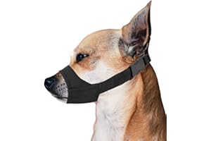 PEUTIER Muselière pour Chiens de Petite et Moyenne Taille à Museau Court, Anti-Morsure Muselière Dog Muzzle pour Chihuahua, Circonférence du Museau 8,9-10,8cm